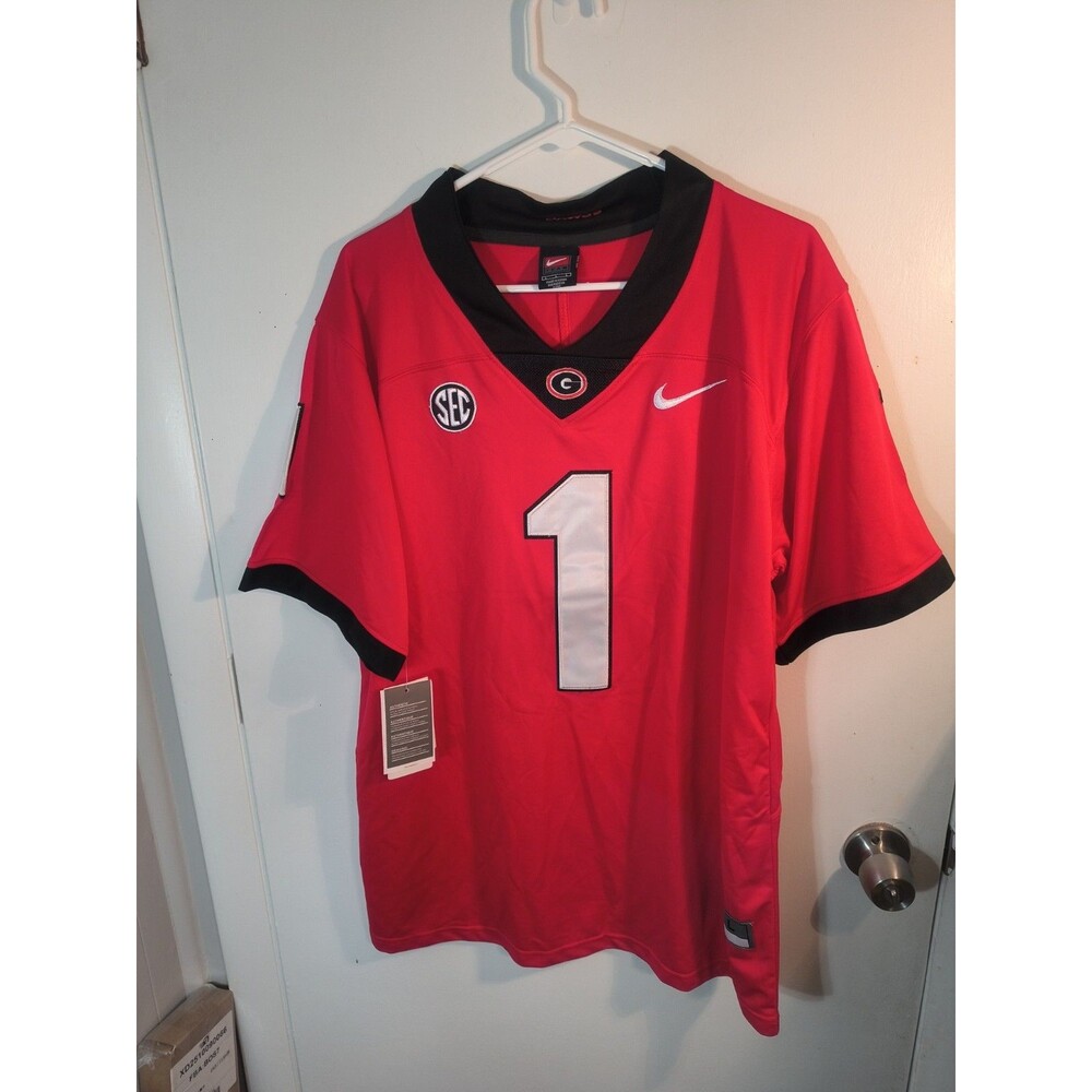 Nike Georgia Bulldogs Sony Michel Jersey #1 Men's Size Large L NWT UGA Dawgs Red